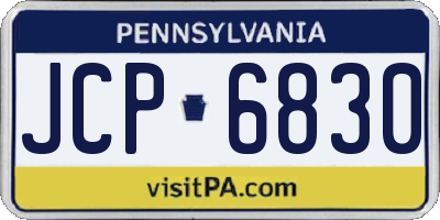 PA license plate JCP6830