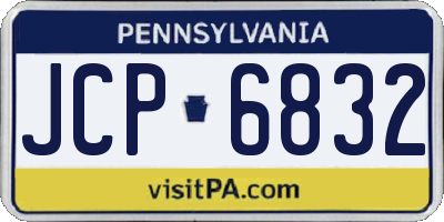 PA license plate JCP6832
