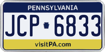 PA license plate JCP6833