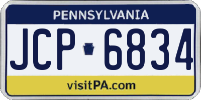 PA license plate JCP6834