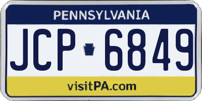 PA license plate JCP6849