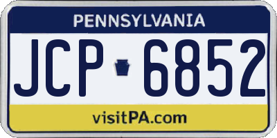 PA license plate JCP6852