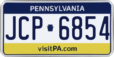 PA license plate JCP6854