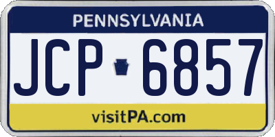 PA license plate JCP6857