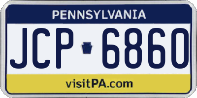 PA license plate JCP6860