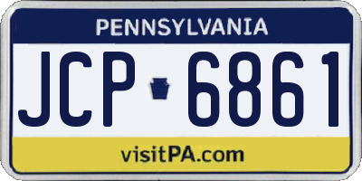 PA license plate JCP6861