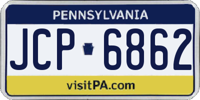 PA license plate JCP6862