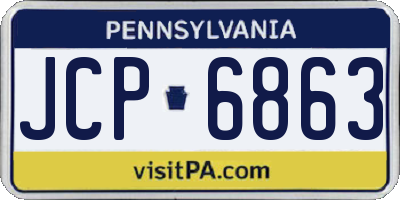 PA license plate JCP6863