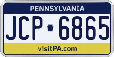 PA license plate JCP6865