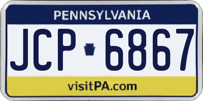 PA license plate JCP6867