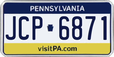 PA license plate JCP6871