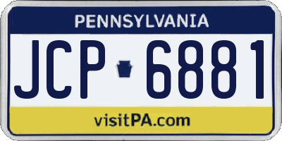 PA license plate JCP6881