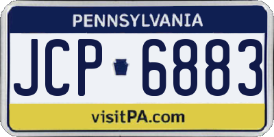 PA license plate JCP6883