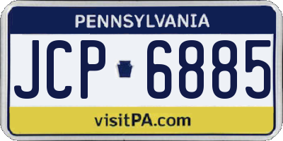 PA license plate JCP6885