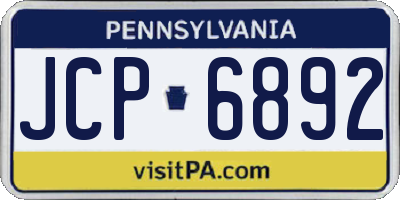 PA license plate JCP6892
