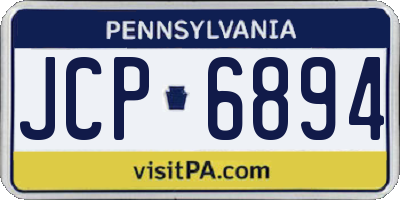 PA license plate JCP6894