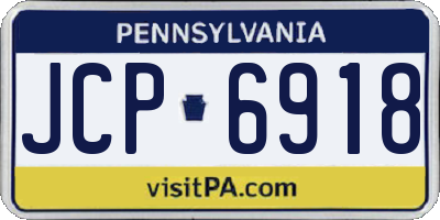 PA license plate JCP6918