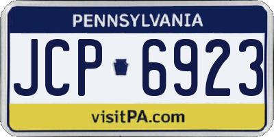 PA license plate JCP6923
