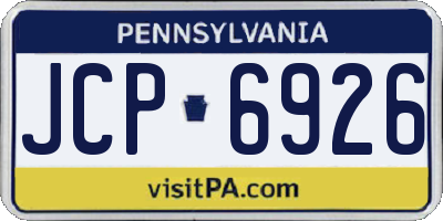 PA license plate JCP6926