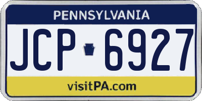 PA license plate JCP6927
