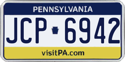 PA license plate JCP6942