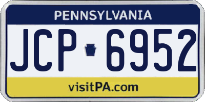 PA license plate JCP6952
