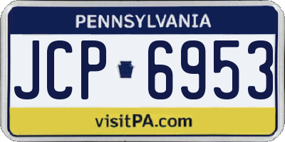 PA license plate JCP6953