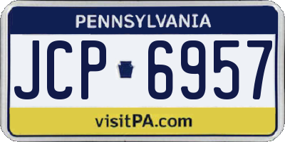 PA license plate JCP6957