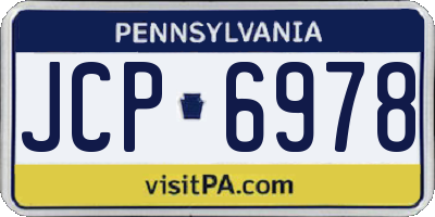 PA license plate JCP6978