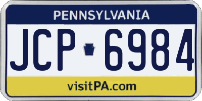 PA license plate JCP6984
