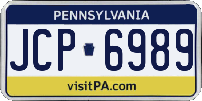 PA license plate JCP6989