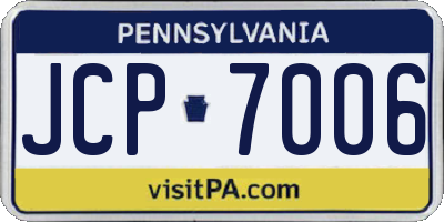 PA license plate JCP7006