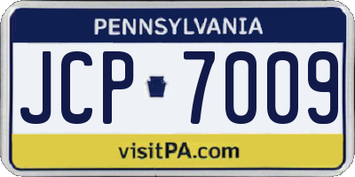 PA license plate JCP7009