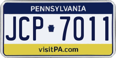 PA license plate JCP7011