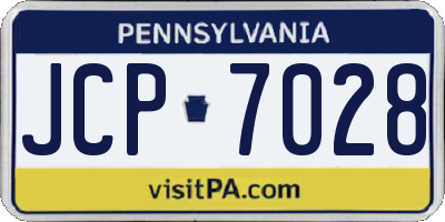 PA license plate JCP7028