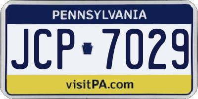 PA license plate JCP7029