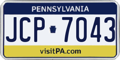 PA license plate JCP7043