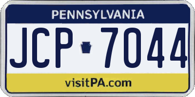 PA license plate JCP7044