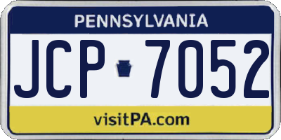 PA license plate JCP7052