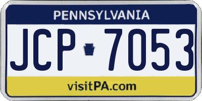 PA license plate JCP7053