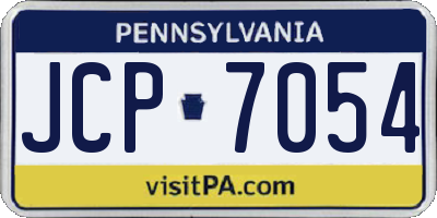 PA license plate JCP7054