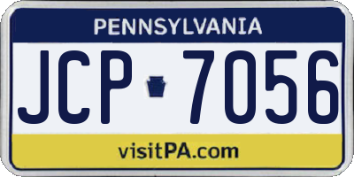 PA license plate JCP7056