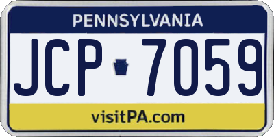 PA license plate JCP7059
