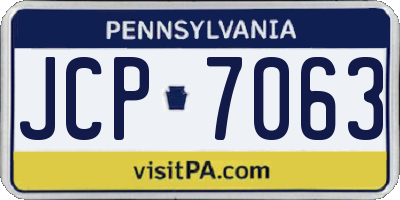 PA license plate JCP7063