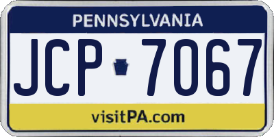 PA license plate JCP7067