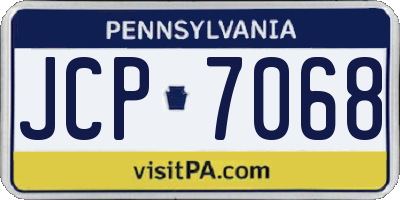 PA license plate JCP7068