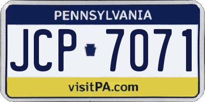 PA license plate JCP7071