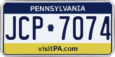PA license plate JCP7074