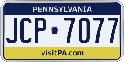 PA license plate JCP7077