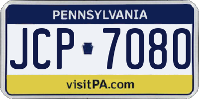 PA license plate JCP7080